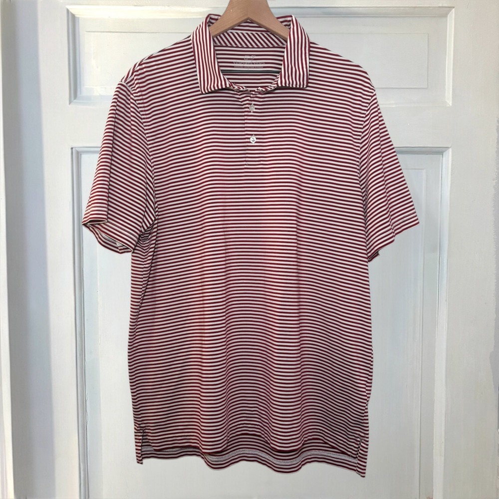 Vineyard Vines Performance Polo Shirt Men's Large‎ Red White Striped golf Shirt - Picture 4 of 7